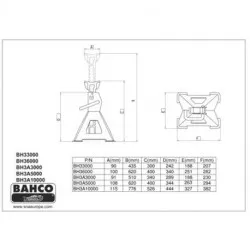 Paire de chandelles BH3A Bahco, réglables en hauteur, automatiques