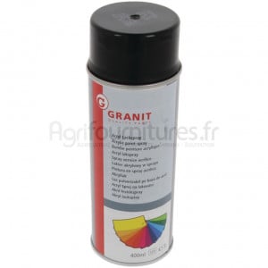 Peinture RAL 9005 noir foncé brillant, aérosol 400 ml