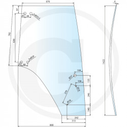 Vitre de porte gauche, Fendt