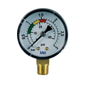 Manomètre ABS sec pour filtre de piscine, raccord vertical