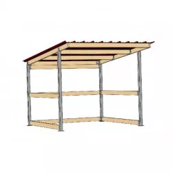 Abri simple pente larg. 4 m x prof. 4 m La Gée Cheval