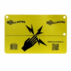 Plaquette de signalisation clôture électrique en aluminium Gallagher