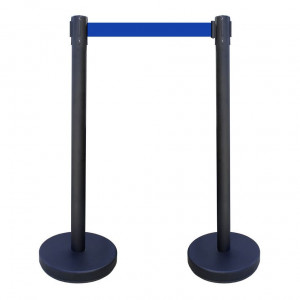 Kit 2 poteaux Viso noirs éco - sangle bleue 2 m
