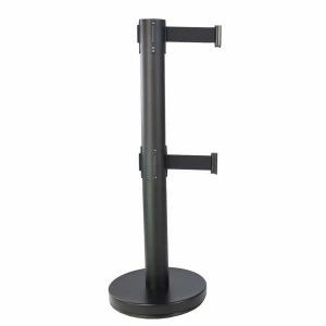 Poteau Viso noir mat avec double sangle noire 4 m
