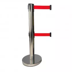 Poteau Viso Chromé avec double sangle rouge 4 m