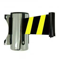 Enrouleur mural Viso - sangle noire-jaune 2 m
