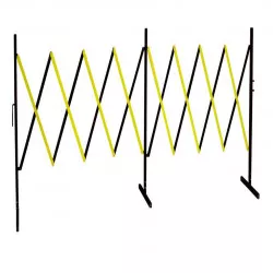 Barrière extensible acier Viso - noire-jaune