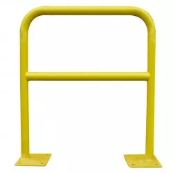 Barrière sécurité Viso avec platine et fixations - tube Ø 40 mm - jaune L 1500 x H1000 mm