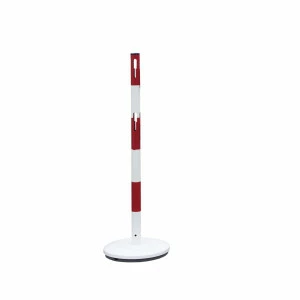 Poteau métal Viso base fixe Ø 330 mm - rouge-blanc
