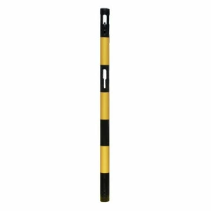 Poteau métal Viso à sceller - noir-jaune H 1m - Ø 50