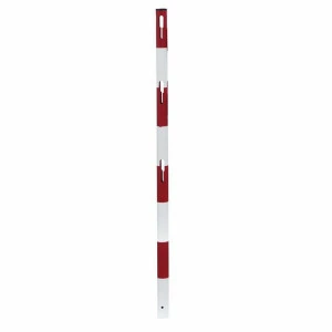 Poteau métal Viso à sceller - rouge-blanc H 1,5m - Ø 50