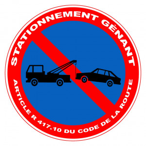 Panneau PVC Viso : STATIONNEMENT GENANT - lot de 5