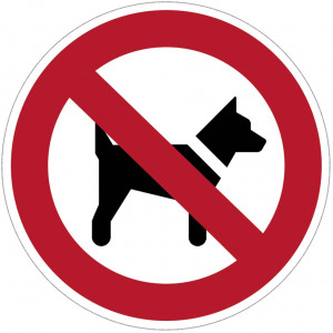Panneau PVC Viso : INTERDIT AUX CHIENS - lot de 5