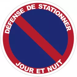 Panneau PVC Viso : DEFENSE DE STATIONNER JOUR ET NUIT - lot de 5