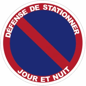 Panneau PVC Viso : DEFENSE DE STATIONNER JOUR ET NUIT - lot de 5