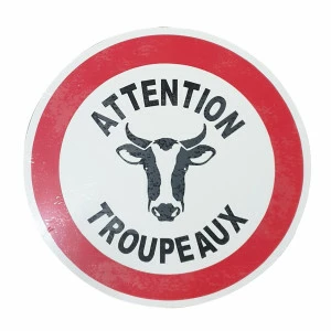 Panneau PVC Viso : ATTENTION TROUPEAU - lot de 5
