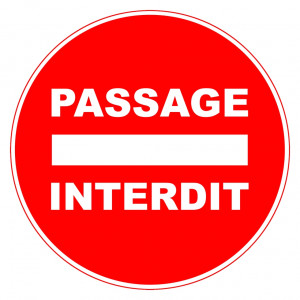 Panneau PVC Viso : PASSAGE INTERDIT - lot de 5