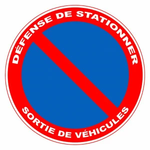 Panneau PVC Viso : DEFENSE DE STATIONNER - SORTIE DE VEHICULES - lot de 5