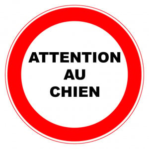 Panneau PVC Viso : ATTENTION AU CHIEN - lot de 5