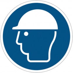 Panneau PVC Viso : CASQUE DE PROTECTION OBLIGATOIRE - lot de 5
