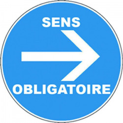 Panneau PVC Viso : SENS OBLIGATOIRE FLECHE DROITE - lot de 5