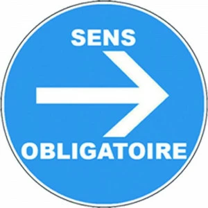 Panneau PVC Viso : SENS OBLIGATOIRE FLECHE DROITE - lot de 5