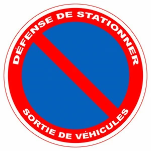 Panneau PVC Viso : DEFENSE DE STATIONNER - SORTIE DE VEHICULES -Ø 180 - lot de 5