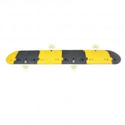 Ralentisseur FASTLED5025 Viso - noir-jaune - 2500x430x50 mm avec LED solaire et fixations tous supports