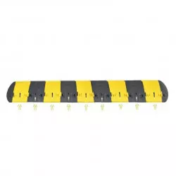 Ralentisseur FASTLED7050 Viso - noir-jaune - 5000x430x70 mm avec LED solaire et fixations tous supports
