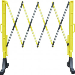 Barrière extensible Viso polypropylène noir-jaune - pieds caoutchouc