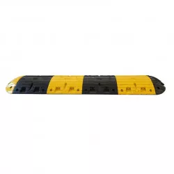Ralentisseur poids lourds Viso - jaune-noir - 2500 x 500 x 70 mm avec fixations tous supports