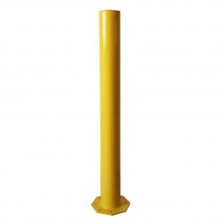 Poteau de protection Viso acier pour portail avec platine - tube Ø 159 mm - jaune