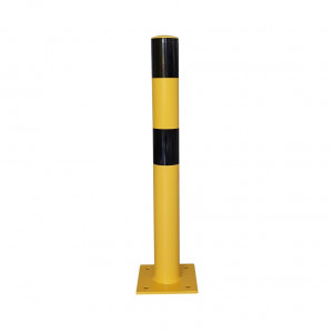 Poteau de protection Viso avec platine - tube Ø 90 mm - noir-jaune