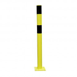 Poteau de protection Viso acier avec platine - tube Ø 90 mm - noir-jaune