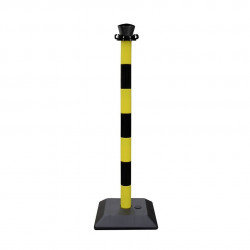 Poteau PVC Viso monobloc base lestée - noir-jaune