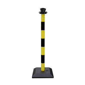 Poteau PVC Viso monobloc base lestée - noir-jaune