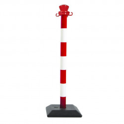 Poteau PVC Viso monobloc base lestée -rouge-blanc