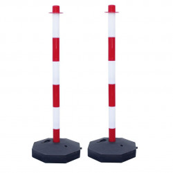 Lot de 2 Poteaux Viso plastique BUDGET - rouge-blanc