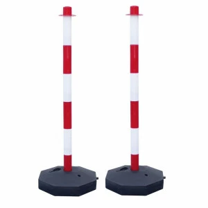 Lot de 2 Poteaux Viso plastique BUDGET - rouge-blanc