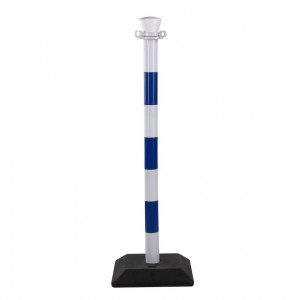 Poteau PVC Viso à monter bleu-blanc - base à lester