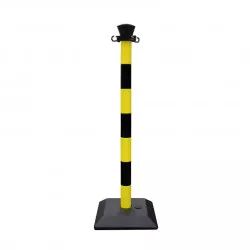 Poteau PVC Viso à monter noir-jaune - base à lester