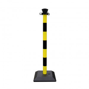 Poteau PVC Viso à monter noir-jaune - base à lester