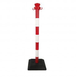 Poteau PVC Viso à monter rouge-blanc - base à lester