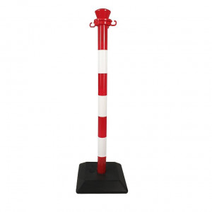 Poteau PVC Viso à monter rouge-blanc - base à lester