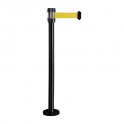 Poteau de guidage Viso RSF2 noir à fixer - sangle jaune - 2 m