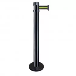 Poteau de guidage Viso RSF4 noir à fixer - sangle noire-jaune-noire - 4 m