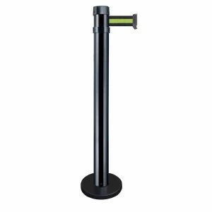 Poteau de guidage Viso RSF4 noir à fixer - sangle noire-jaune-noire - 4 m