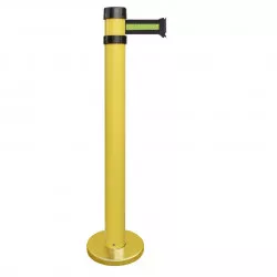Poteau de guidage Viso RSF4 jaune à fixer - sangle noire-jaune-noire - 4 m