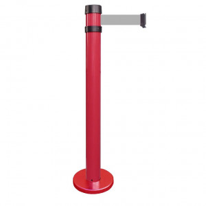 Poteau de guidage Viso RSF4 rouge à fixer - sangle grise - 4 m