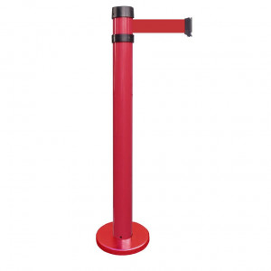 Poteau de guidage Viso RSF4 rouge à fixer - sangle rouge - 4 m